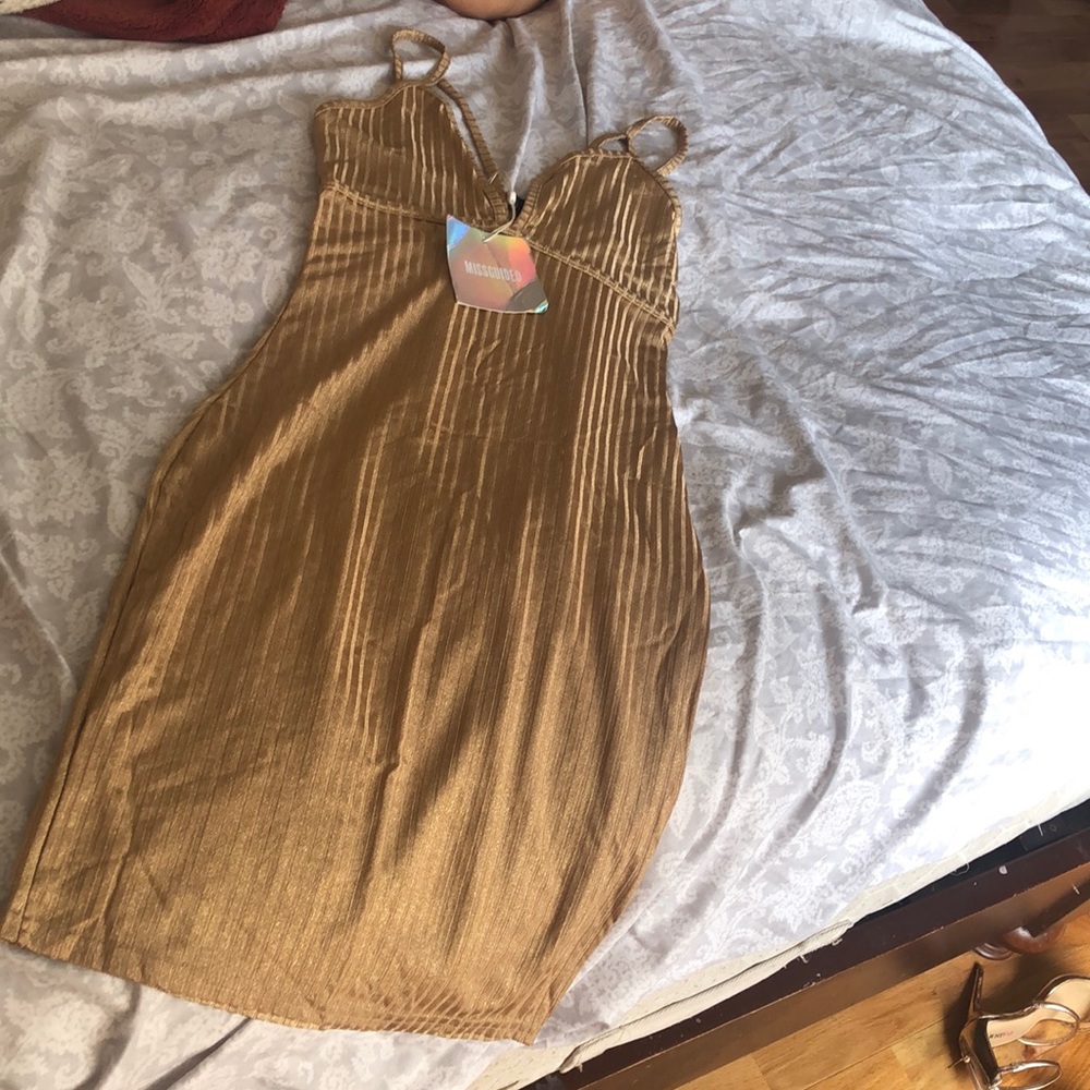 Mini gold dress